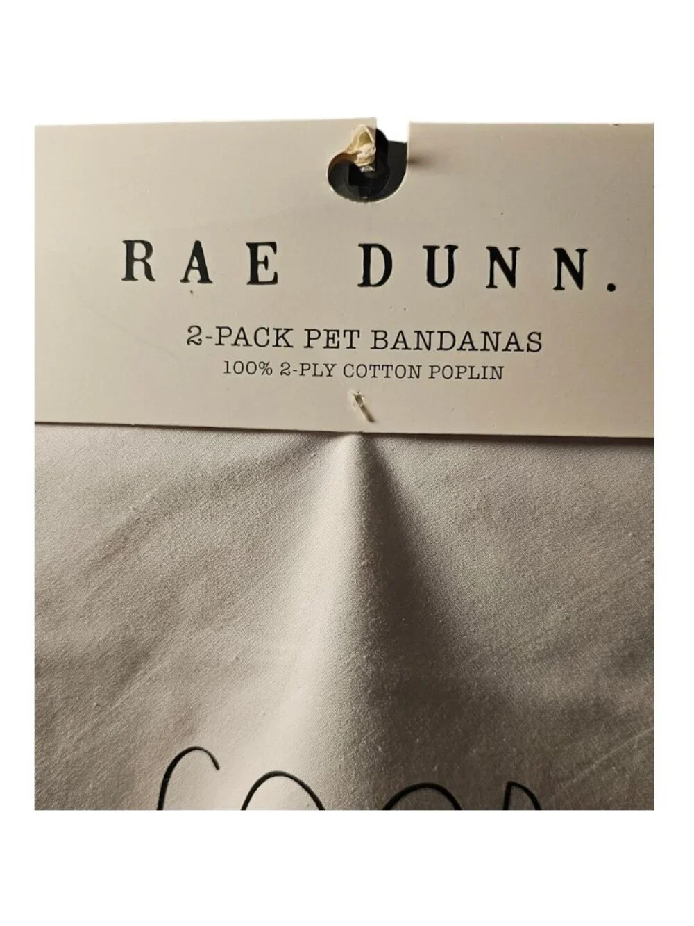 Rae Dunn 2 Pack Pet Bandannas Good Girl Size L/XL 100% Cotton NWT
